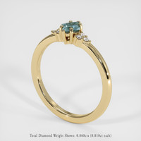 0.36 Ct. Greenish Blue Sapphire Ring, 14K Yellow Gold 2