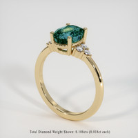 2.00 Ct. Bluish Green Sapphire Ring, 14K Yellow Gold 2