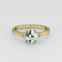 1.40 Ct. Bluish Green Sapphire Ring, 14K Yellow Gold 1
