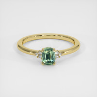 0.79 Ct. Bluish Green Sapphire Ring, 14K Yellow Gold 1