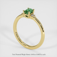 0.79 Ct. Bluish Green Sapphire Ring, 14K Yellow Gold 2