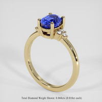 1.25 Ct. Blue Sapphire Ring, 14K Yellow Gold 2