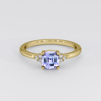 1.00 Ct. Violet Sapphire Ring, 14K Yellow Gold 1
