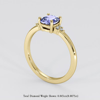 1.00 Ct. Violet Sapphire Ring, 14K Yellow Gold 2