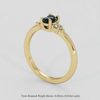 0.50 Ct. Bluish Green Sapphire Ring, 14K Yellow Gold 2