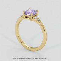 1.52 Ct. Purple Sapphire Ring, 14K Yellow Gold 2