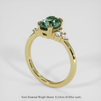 2.50 Ct. Bluish Green Sapphire Ring, 14K Yellow Gold 2