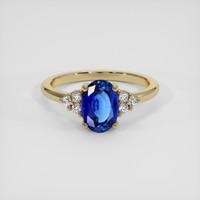 1.19 Ct. Blue Sapphire Ring, 14K Yellow Gold 1