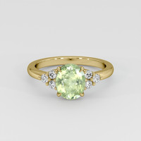 1.87 Ct. Yellowish Green Sapphire Ring, 14K Yellow Gold 1
