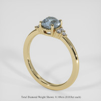 1.33 Ct. Greyish Blue Sapphire Ring, 14K Yellow Gold 2