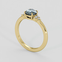 1.25 Ct. Bluish Green Sapphire Ring, 14K Yellow Gold 2