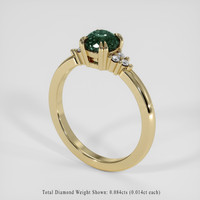 1.09 Ct. Greenish Blue Sapphire Ring, 14K Yellow Gold 2