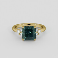 3.30 Ct. Greenish Blue Sapphire Ring, 14K Yellow Gold 1