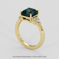 3.30 Ct. Greenish Blue Sapphire Ring, 14K Yellow Gold 2