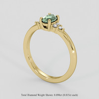 0.63 Ct. Green Sapphire Ring, 14K Yellow Gold 2