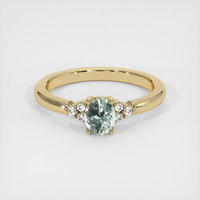 0.67 Ct. Green Sapphire Ring, 14K Yellow Gold 1