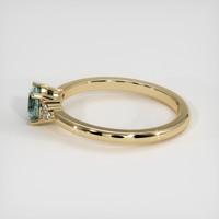 0.64 Ct. Bluish Green Sapphire Ring, 14K Yellow Gold 4