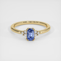 0.55 Ct. Blue Sapphire Ring, 18K Yellow Gold 1