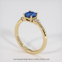 1.24 Ct. Blue Sapphire Ring, 18K Yellow Gold 2