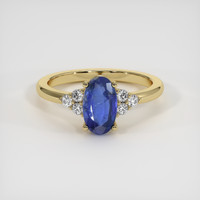 1.57 Ct. Blue Sapphire Ring, 18K Yellow Gold 1