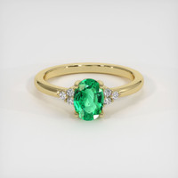 0.93 Ct. Emerald Ring, 18K Yellow Gold 1