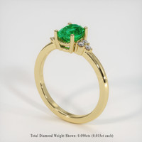 0.93 Ct. Emerald Ring, 18K Yellow Gold 2