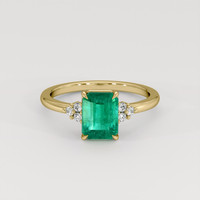 1.64 Ct. Emerald Ring, 18K Yellow Gold 1