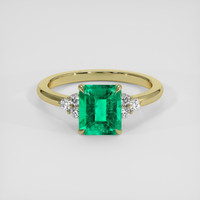 1.68 Ct. Emerald Ring, 18K Yellow Gold 1