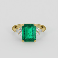 2.22 Ct. Emerald Ring, 18K Yellow Gold 1