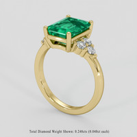 2.22 Ct. Emerald Ring, 18K Yellow Gold 2