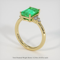 3.07 Ct. Emerald Ring, 18K Yellow Gold 2