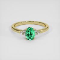 0.67 Ct. Emerald Ring, 18K Yellow Gold 1