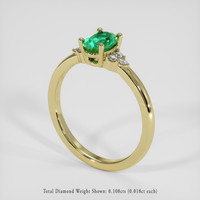 0.67 Ct. Emerald Ring, 18K Yellow Gold 2