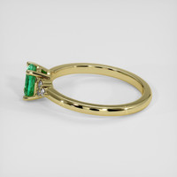 0.67 Ct. Emerald Ring, 18K Yellow Gold 4