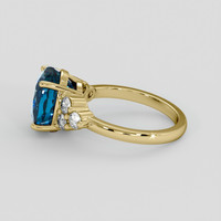 6.64 Ct. Greenish Blue Zircon Ring, 18K Yellow Gold 4