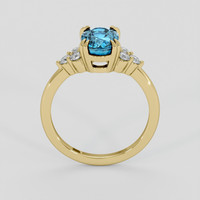 2.88 Ct. Blue Zircon Ring, 18K Yellow Gold 3