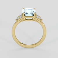 2.47 Ct. Blue Aquamarine Ring, 18K Yellow Gold 3