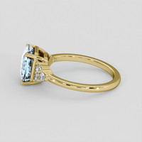 2.47 Ct. Blue Aquamarine Ring, 18K Yellow Gold 4