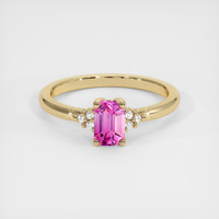 0.68 Ct. Sapphire Ring, 18K Yellow Gold 1