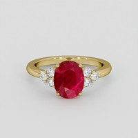 1.80 Ct. Ruby Ring, 18K Yellow Gold 1