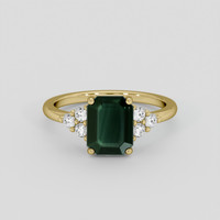2.00 Ct. Bluish Green Sapphire Ring, 18K Yellow Gold 1