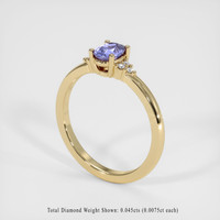 0.58 Ct. Sapphire Ring, 18K Yellow Gold 2