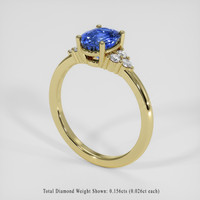 1.53 Ct. Blue Sapphire Ring, 18K Yellow Gold 2