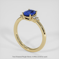 1.08 Ct. Blue Sapphire Ring, 18K Yellow Gold 2