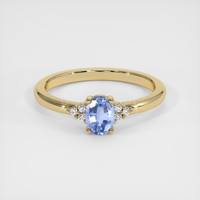0.60 Ct. Blue Sapphire Ring, 18K Yellow Gold 1
