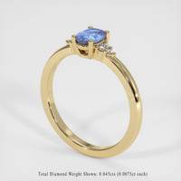 0.60 Ct. Blue Sapphire Ring, 18K Yellow Gold 2