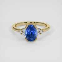1.25 Ct. Blue Sapphire Ring, 18K Yellow Gold 1