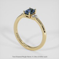 0.98 Ct. Greyish Blue Sapphire Ring, 18K Yellow Gold 2
