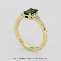 1.13 Ct. Bluish Green Sapphire Ring, 18K Yellow Gold 2