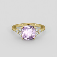 2.49 Ct. Pinkish Purple Sapphire Ring, 18K Yellow Gold 1